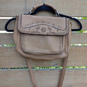Vintage Laser Cut Leather crossbody bag